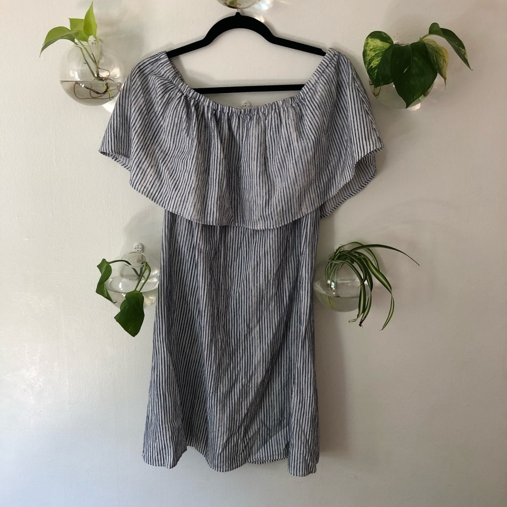 J. Crew embroidered striped dress